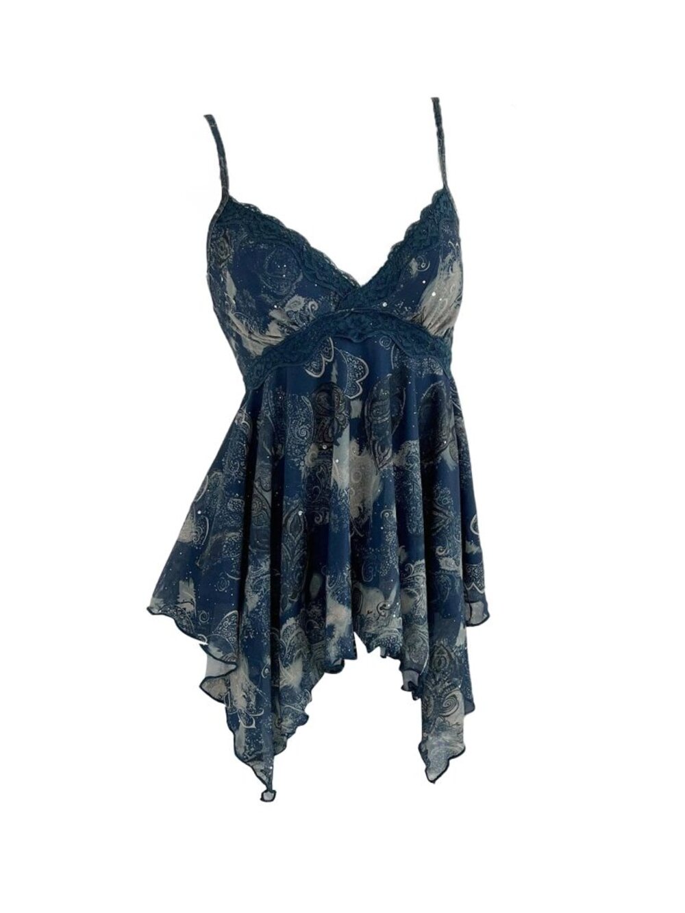 Verdusa Women's Y2K Babydoll Tops Lace Sequin Going Out Top V Neck Camisole